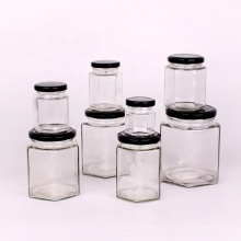 wholesale kitchen glass containers storage honey jar with metal screw lid